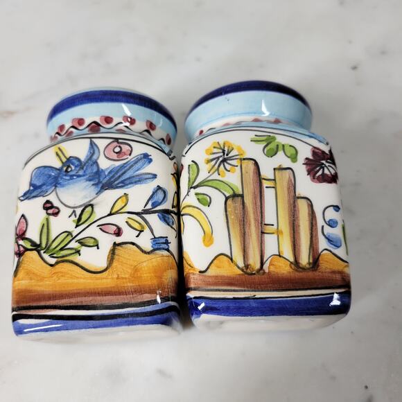 VTG Blue Bird Salt Pepper Shakers 4.25" Ceramic Hand Painted - Picture 14 of 15